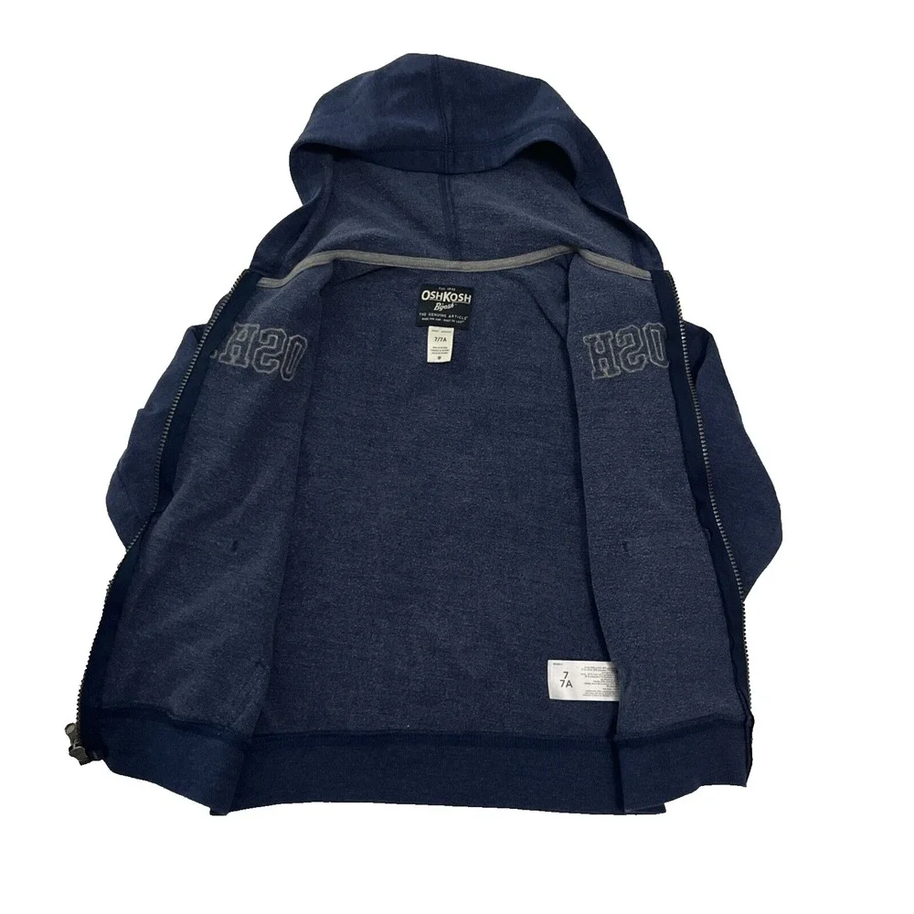 Osh Kosh‎ B'Gosh Boys Hoodie Jacket Size 7 Blue Pre-Owned
